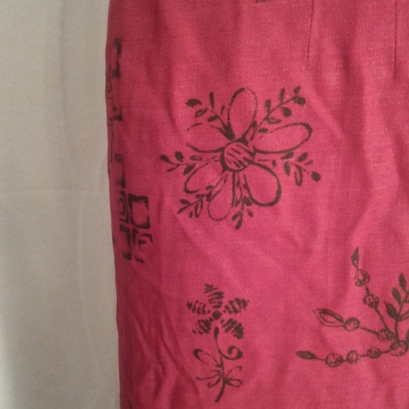 Intriguing Threads L large wrap long maxi skirt Red Black Floral Flowers - Picture 3 of 6